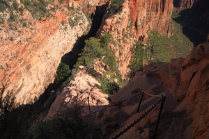 The trail down Angels Landing