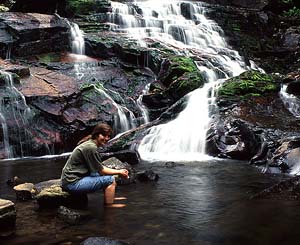 Andra at Shelving Rock Falls