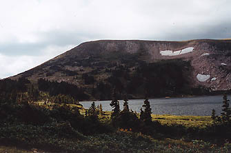 Upper Camp Lake with the south-end ridge I climbed up the following morning.
