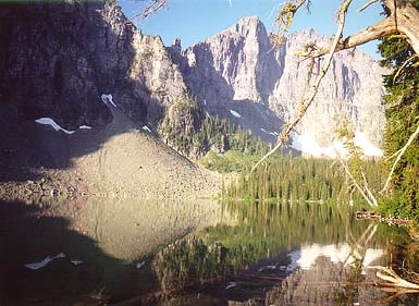 Lake Isabel in the morning sun, Glacier National Park