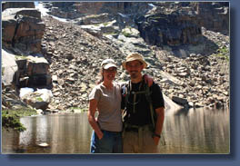 Andra and Sam at Black Lake, Glacier Gorge, Rocky Mountain National Park