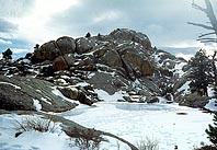 Frozen pond on the north end of Grey Rock. March, 1997.