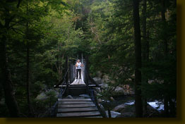 Mom on the Peabody River bridge