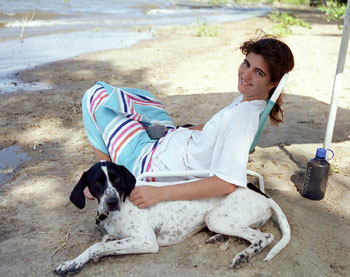 Andra and Frank chill out in the shade