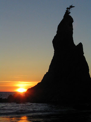 We get lucky and enjoy a perfectly clear sky at sunset