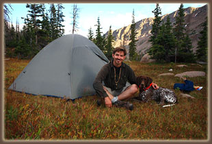 Sam and Makenzie at camp near Slide Lake