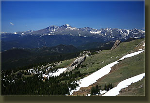 Longs Peak and Rocky Mt National Park from Signal Mt