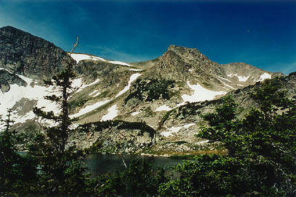 Rawah Peaks above Twin Crater Lakes
