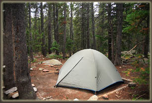 My camp at North St Vrain Creek