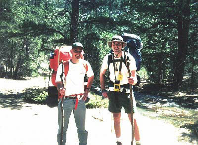 Mark and Sam hiking Youngs Gulch