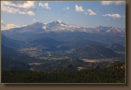 Estes Park and Longs Peak from Crosier Mt