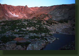 Emmaline Lake and Emmaline Spire at dawn