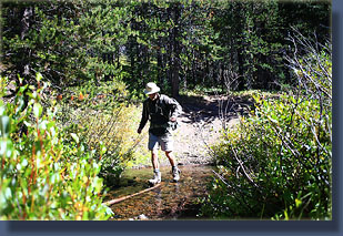 Sam crosses Middle Arapaho Creek