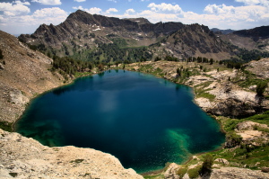 Liberty Lake, with LakePeak (left) and the tip of Wines Peak (center)