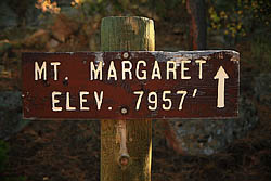 Mt Margaret elevation marker