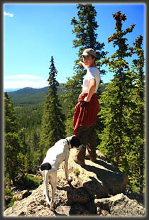 Andra points out cool stuff on the trail