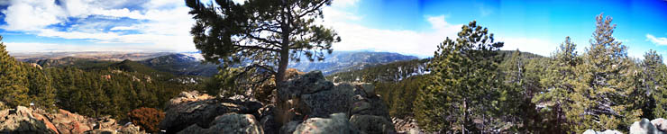 Panorama from near the summit of Sheep Mt, kind of blurry because of wind