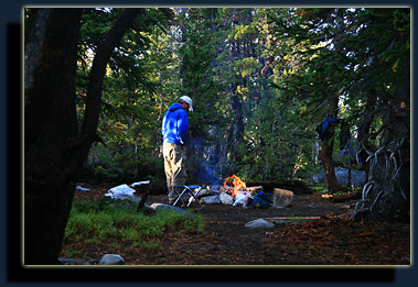 Larry hanging out at the campfire